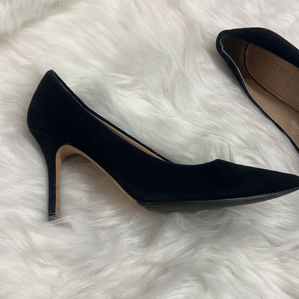J. Crew Black Suede Everly Pointed Toe Pumps Sz 6.5 BIN 13 - Picture 4 of 10